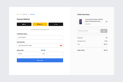 E-commerce Checkout Page dailyui ui