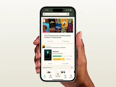 Goodreads Newsfeed app app design design digital digital product goodreads graphic design heyo! interface mobile mobile app product product design ui user interface ux warm