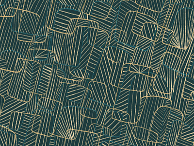 Gold Shapes on Green. Seamless pattern abstract boho design gold green lines pattern seamless shapes style