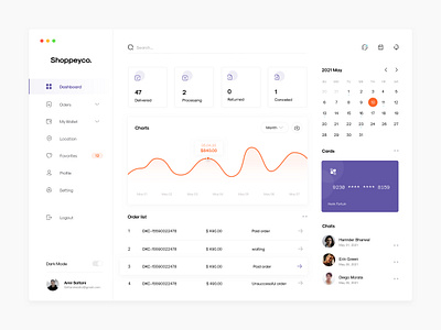 Online Shop Dashboard app dashboard design illustration minimal minimalist sketch ui ux website