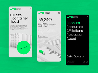 Shipping Company Mobile Website 3d company website delivery design design studio graphic design interaction interface mobile mobile ui mobile website responsive website shipping ui user experience user interface ux web design web marketing website
