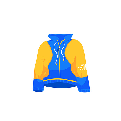 The North Face wind jacket and Hiking kit illustrations b2b business clothes collection design fashion flat hiking illustration jacket kit matches mountain object style the north face vector wind