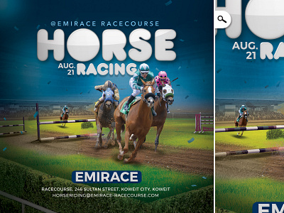 Horse Racing Flyer bet championship competition field flyer gambling game gaming grand derby horse jockeys print prix race race course racing riding sport stallion tournament