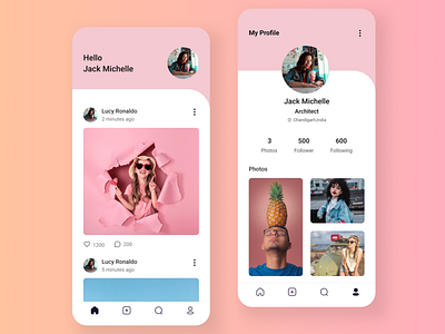 Social Media App Design Concept design inspiration mobile ui