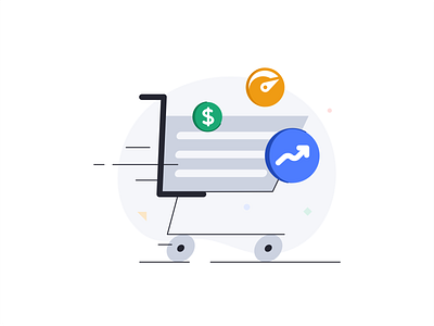 Increased efficiency 2d branding cart data database design desktop icon illustration interface price pricing shoping statistic technology ui ux vector video web