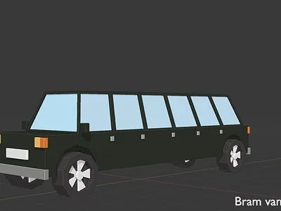 Low Poly Limousine Car 3d 3dart 3dmodelling b3d blender3d blender3dart gamevehicle lowpoly vehicle
