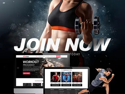 Fitness First Workout Website branding design free graphic design psd responsive ui ux w