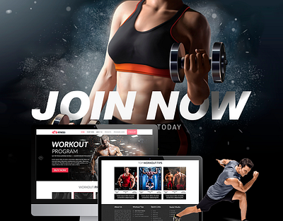 Fitness First Workout Website branding design free graphic design psd responsive ui ux w