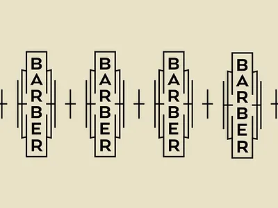 Dapper Barbershop art deco badge barber barbershop branding design mid century retro type typography vector