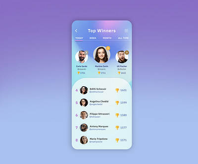 Day 019 - Leaderboard / 100 Days of UI leaderboard ranking ui ux