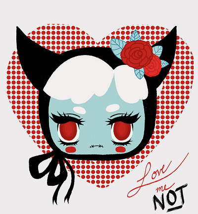 Lovemenot bigeyes character design design gothic illustration lowbrow procreate spooky cute