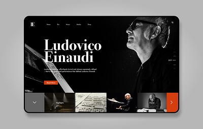 Ludovico Einaudi Web page 3d animation app art branding classic culture design graphic design illustration logo minimalism motion graphics music ui ui design uidesign uiux web