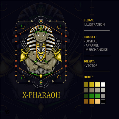 X Pharaoh apparel design artwork claw design illustration pharaoh sphinx tshirtdesign vector wolverin