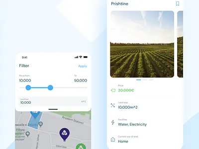 Ari, Buy and Sell Land - Filters & Detail app clean for sale land marketplace minimal simple ui uiux ux