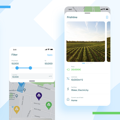 Ari, Buy and Sell Land - Filters & Detail app clean for sale land marketplace minimal simple ui uiux ux