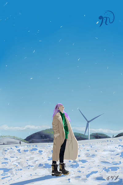 Moonbyul Snow art illustration