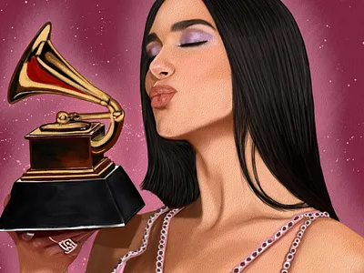 Dua Lipa Oz Galeano art arte design dibujo digitalart drawing dua lipa fanart grammy illustration mexico ozgaleano portrait retrato