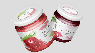 UKIYO jam brand branding cherry design fruits graphic design illustration jam jam packaging jar logo marmalade minimal pack packaging packaging design product strawberry strawberry jam vector