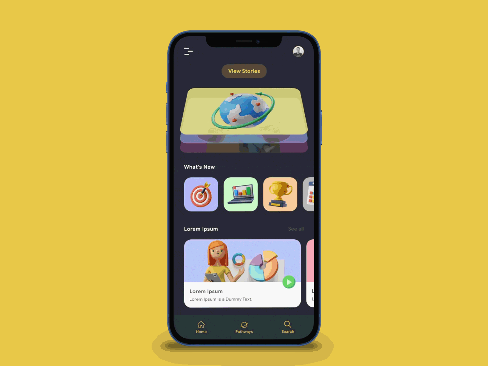 App Homepage Practice #1 3d animation