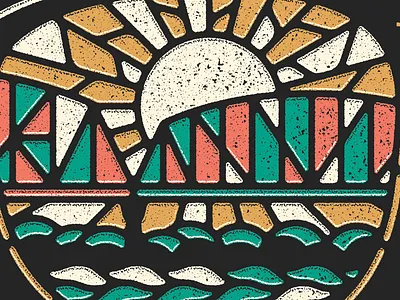 Mystery Project 103 bridge dan kuhlken dkng dkng studios geometric gig poster nathan goldman poster stained glass sun texture vector water