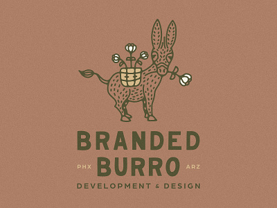 Branded Burro Branding arizona brand identity branding burro desert design dokney donkey flower handdrawn illustration logo logo design real estate