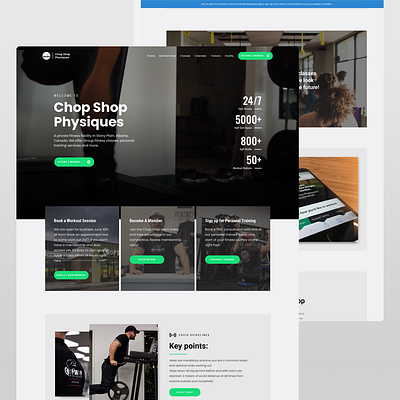 Dark Theme Gym Website - Design Layout branding dark design fitness green gym sports theme ui web design website