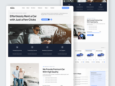 Rentive - The Future of Car Rentals app branding car car rental cta design graphic design homepage landing page navbar navigation rental ui ui design uiux ux web design website website design website revamp