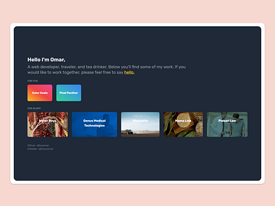 Minimal Webfolio 2020 dark minimal personal website web