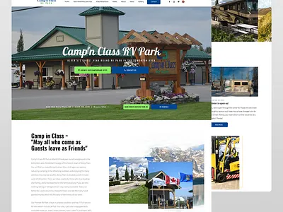RV Campground Booking Website - Design Layout blue booking branding camp campground camping design green park ui web design website