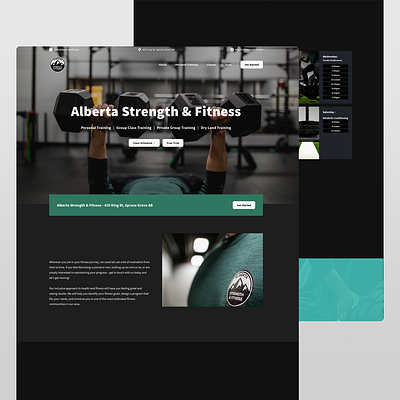 Dark Theme Training Gym Website - Design Layout brand dark design fitness green gym sports ui web design website