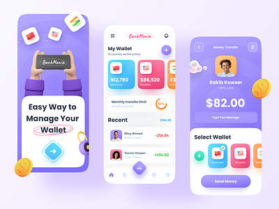 Wallet App Design app design app ui bank app banking banking app finance app financial app imran ios app design mobile app mobile app ui mobile banking app mobile ui design orizon payment ui design user experience wallet app