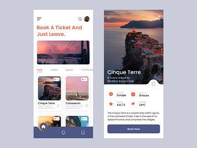 Travel App UI Design adobexd app design branding design graphic design illustration logo motion graphics ui ui ux uidesign visual design