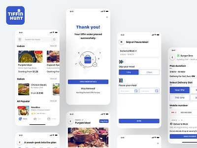 TiffinHunt App app branding design food delivery foodapp home delivery icon logo tiffin delivery tiffinhunt typography ui ux