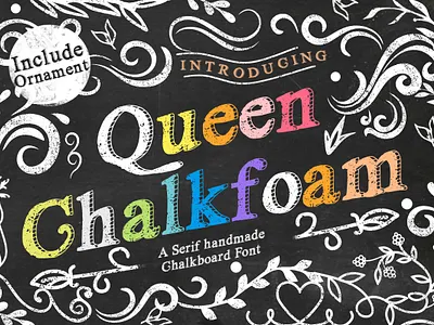 Queen Chalkfoam blackboard board font chalk font chalk type chalk typography chalkboard font chalkboard school font drawing font menu font poster font queen chalkfoam retro serif font slab serif textured vintage whiteboard