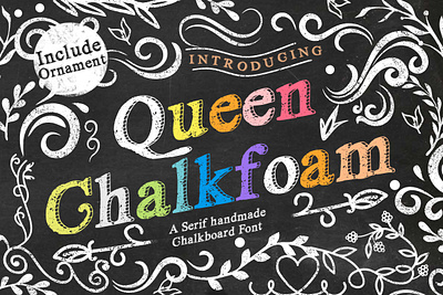 Queen Chalkfoam blackboard board font chalk font chalk type chalk typography chalkboard font chalkboard school font drawing font menu font poster font queen chalkfoam retro serif font slab serif textured vintage whiteboard