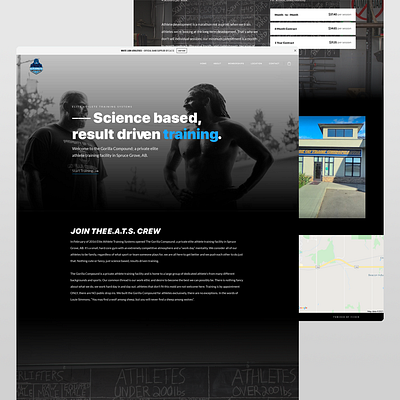 Training Gym Website - Design Layout brand branding dark design fitness grey gym sports ui web design website