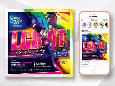 LGBTQ Party Flyer best gay flyers diversity gay flyer lesbian bisexual lgbt lgbtq pride month