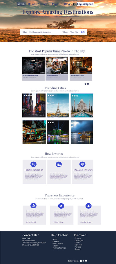 Travel website UI design branding photoshop ux xd