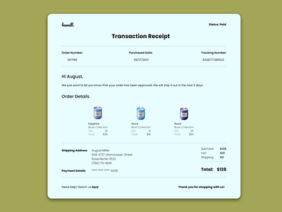 Email Receipt concept design dailyui dailyui017 dailyuichallenge design emailreceipt figma figma design ui design uiux user interface design