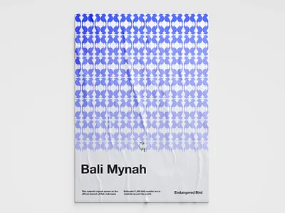 Endangered Bird: Bali Mynah communication design endangered bird graphic design swiss styl pattern design poster design sushant kumar rai swiss poster swiss style