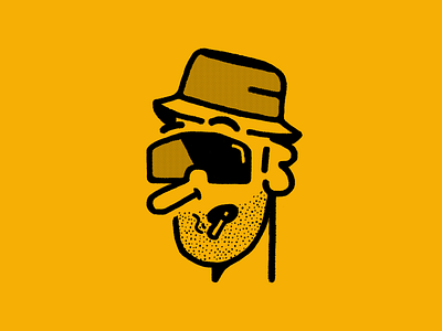 Bashful Tha Dwarf avatar beard branding brooklyn brooklyn ny bucket hat cig design doodle flat hat illustration ny pencil sketchy smoke sun glasses vippers yellow