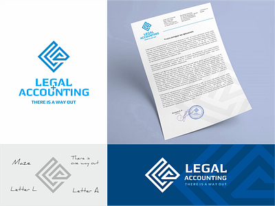 Legal and accounting services logo. accounting brand brandbook branding business company corporate design designer identity labirinth legal logo logotype mark minimalism monogram servises vector