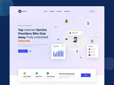 Internet Service Provider 3d animation banner edge google internet paypal popus provider service website