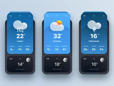 Weather app animation app branding design graphic design illustration interface mobile sketch summer ui ux web