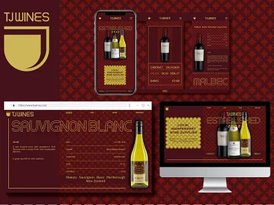 TJ WINES Web Design Concept art direction branding identity logo typography ui ux web design