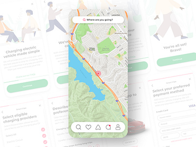 EV charging | Main Screen adobe xd charging design main screen mobile navigation app ui ux