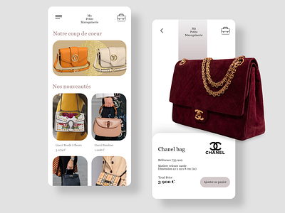 Ma Petite Maroquinerie app application beaute beauty branding design graphic design icon logo luxe maroquinerie marque motion graphics sac shop typography ui ux