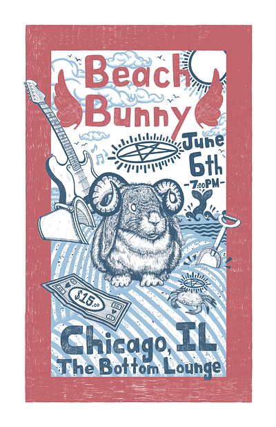 Beach Bunny Poster design gig poster illustration indie indie rock poster