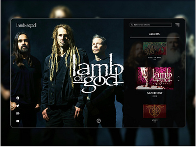 Lamb Of God band page music ui design web page