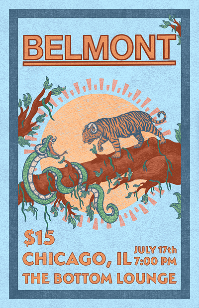 Belmont Poster design gig poster illustration poster